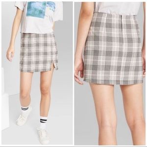 03 Wild Fable Baby Pink Plaid High Rise Skirt